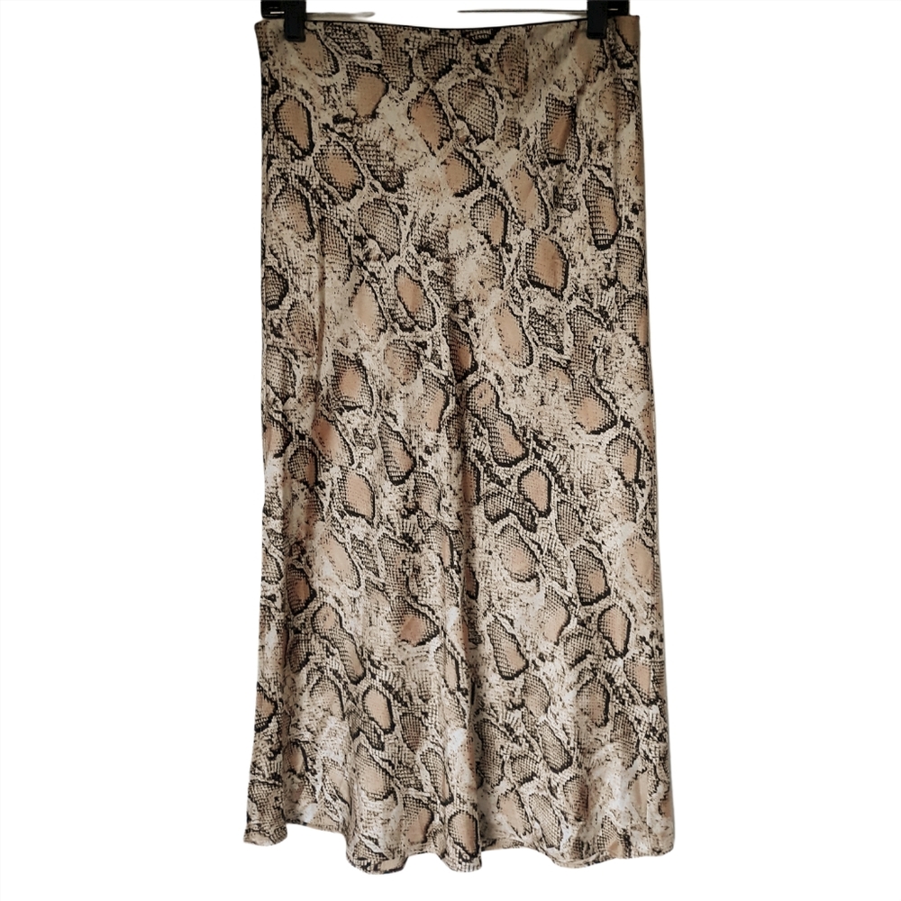 Lucy Paris satin printed slip skirt side zip skirt size medium